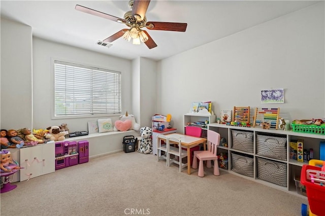 27625 Mariposa Ln, Castaic, CA 91384 - recreation room with carpet flooring and a ceiling fan