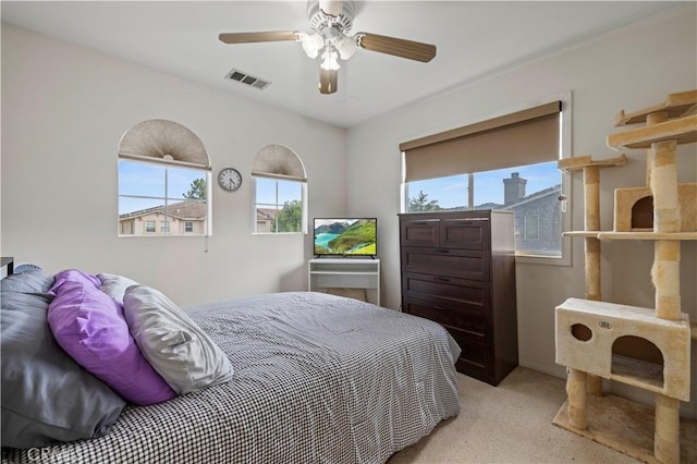 27625 Mariposa Ln, Castaic, CA 91384 - bedroom featuring light carpet and a ceiling fan