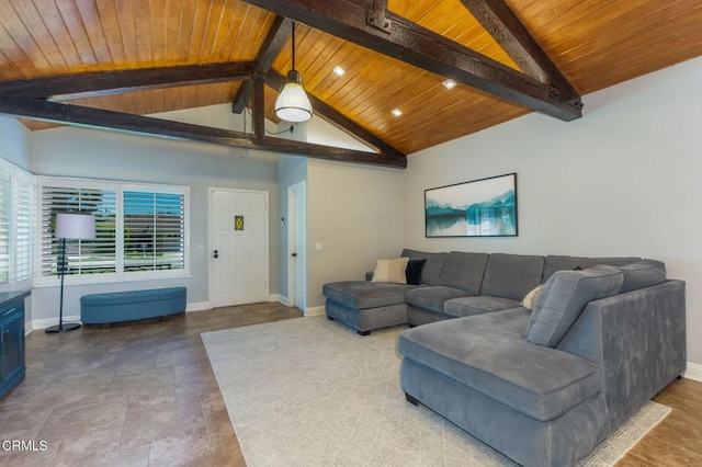 1091 Bradford Ave, Camarillo, CA 93010 - living area with wood ceiling, baseboards, and recessed lighting