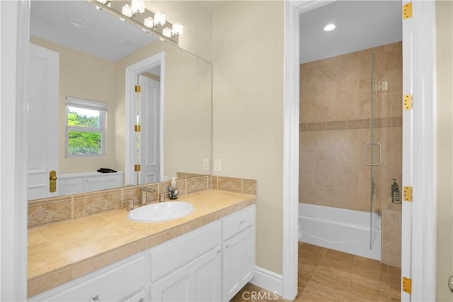 7 Olympic Way, Coto De Caza, CA 92679 - full bath with vanity, enclosed tub / shower combo, and recessed lighting
