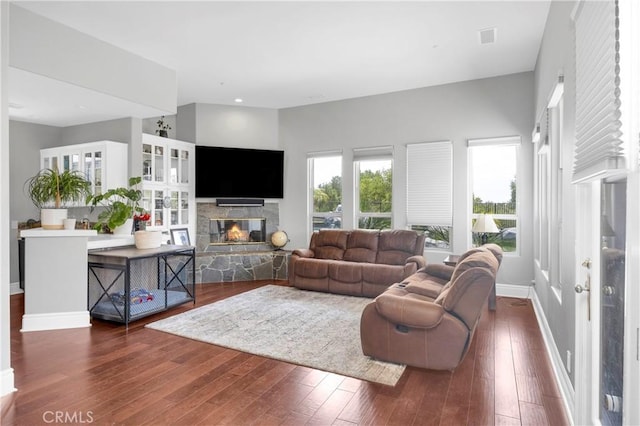 7 Olympic Way, Coto De Caza, CA 92679 - living room with a fireplace and hardwood / wood-style floors