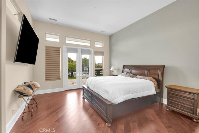 7 Olympic Way, Coto De Caza, CA 92679 - bedroom with access to outside, french doors, and dark wood-type flooring