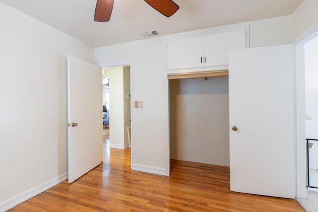 2033 Winnett St, San Diego, CA 92114 - unfurnished bedroom featuring light wood-style floors, a closet, and a ceiling fan