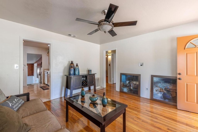 2033 Winnett St, San Diego, CA 92114 - living area featuring ceiling fan and light wood-type flooring