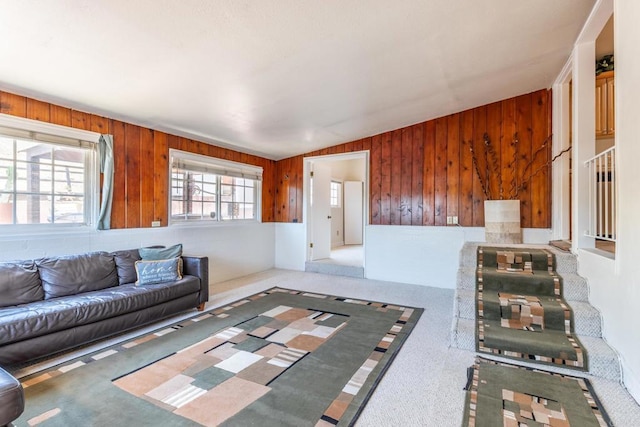 2033 Winnett St, San Diego, CA 92114 - carpeted living area with wood walls