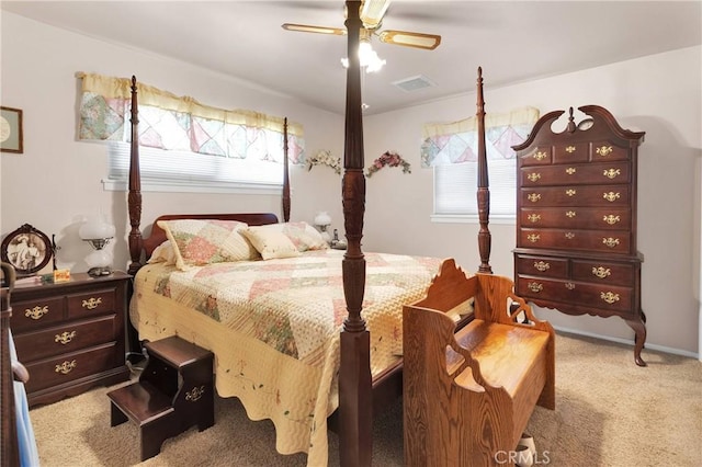 15506 Del Rey Dr, Victorville, CA 92395 - bedroom featuring light carpet and ceiling fan