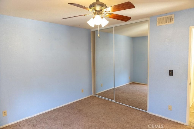 27474 Bolandra Ct, Temecula, CA 92591 - unfurnished bedroom with carpet flooring, a closet, and a ceiling fan