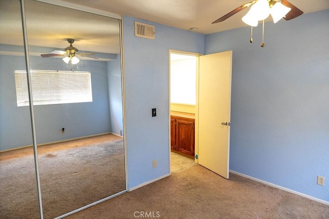 27474 Bolandra Ct, Temecula, CA 92591 - unfurnished bedroom featuring carpet floors, a closet, and ceiling fan