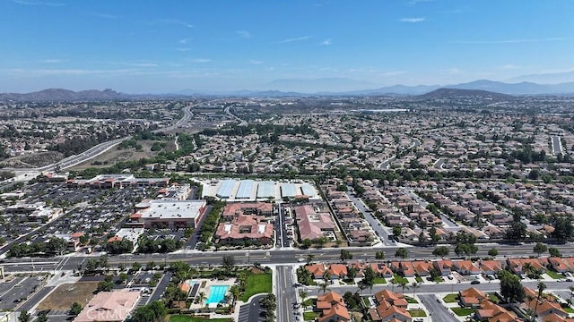 27474 Bolandra Ct, Temecula, CA 92591 - aerial view of property and surrounding area featuring a mountainous background and nearby suburban area