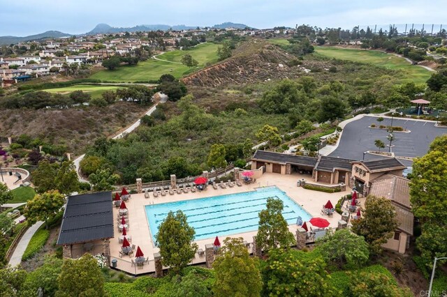 1064 Eliot St, Oceanside, CA 92057 - drone / aerial view of a golf course and a mountainous background