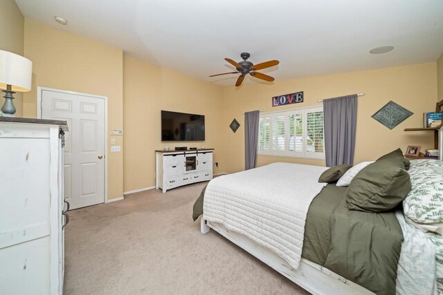 1064 Eliot St, Oceanside, CA 92057 - carpeted bedroom featuring baseboards and ceiling fan