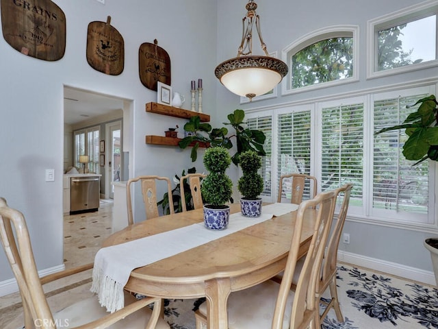 28 Covington, Mission Viejo, CA 92692 - dining area with plenty of natural light and a towering ceiling