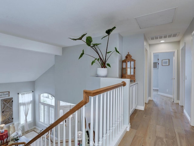 28 Covington, Mission Viejo, CA 92692 - hall featuring light wood-type flooring and vaulted ceiling