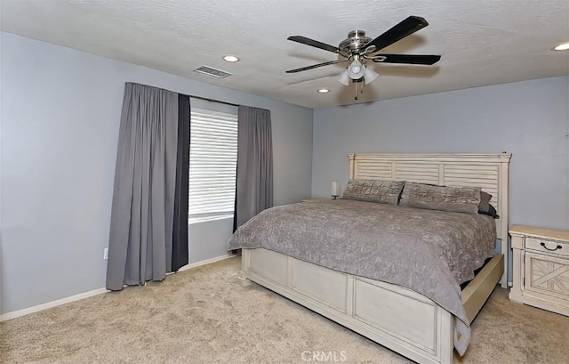 7912 Royce Ave, Hesperia, CA 92345 - bedroom with light carpet, baseboards, recessed lighting, and ceiling fan