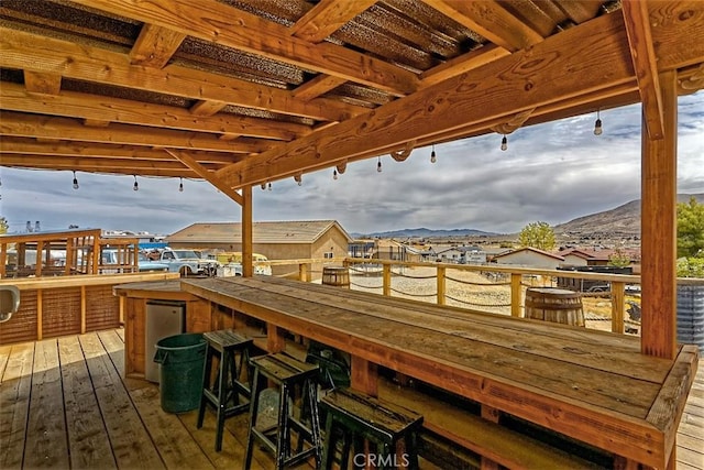 7912 Royce Ave, Hesperia, CA 92345 - wooden deck with a mountain view
