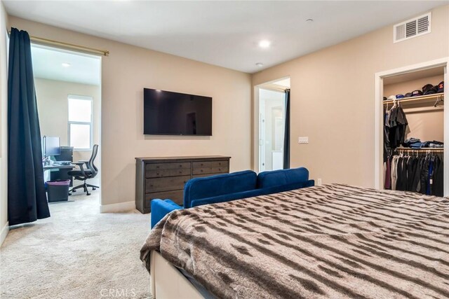 20623 Peaceful Woods Dr, Diamond Bar, CA 91789 - bedroom featuring carpet floors, recessed lighting, a spacious closet, a closet, and a desk