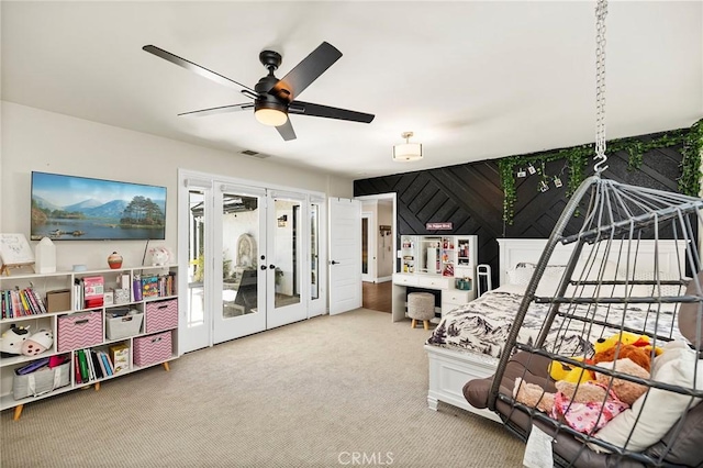 41480 Luz Del Sol, Temecula, CA 92591 - bedroom featuring access to outside, french doors, and carpet floors