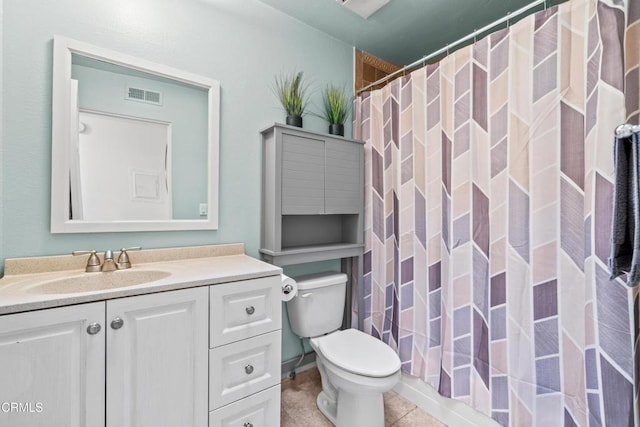 5321 Colodny Dr Unit 4, Agoura Hills, CA 91301 - full bath featuring vanity, toilet, curtained shower, and tile patterned flooring
