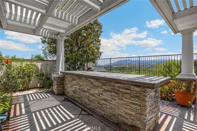 20130 Thagard Way, Yorba Linda, CA 92887 - view of patio / terrace with a pergola and a mountain view