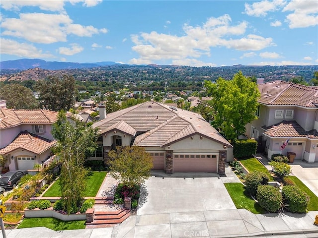 20130 Thagard Way, Yorba Linda, CA 92887 - aerial perspective of suburban area featuring a mountain backdrop