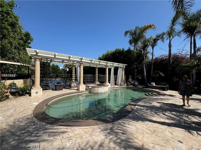 20391 Cypress St, Newport Beach, CA 92660 - view of pool with a pergola, a patio, and a pool with connected hot tub