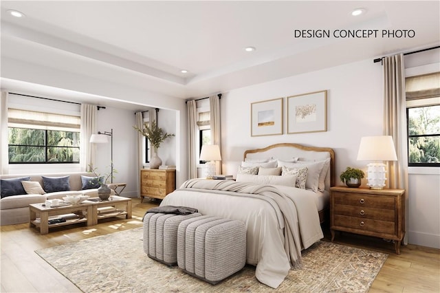 11729 Hartsook St, Valley Village, CA 91607 - bedroom with light wood-type flooring and recessed lighting
