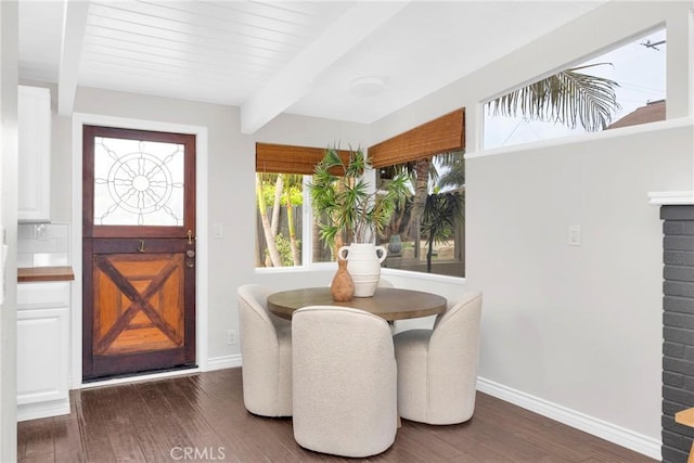 9 W Avenida Cornelio, San Clemente, CA 92672 - dining room featuring beam ceiling, wood finished floors, and baseboards