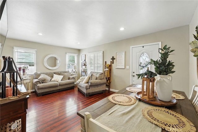 210 W Tichenor St, Compton, CA 90220 - living area featuring dark wood-type flooring and recessed lighting