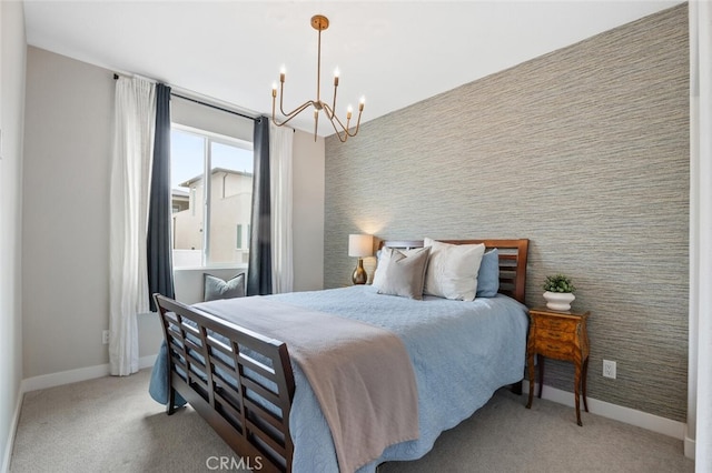 27227 Coyote Bush Ct, Valencia, CA 91381 - bedroom featuring a chandelier, carpet, and baseboards