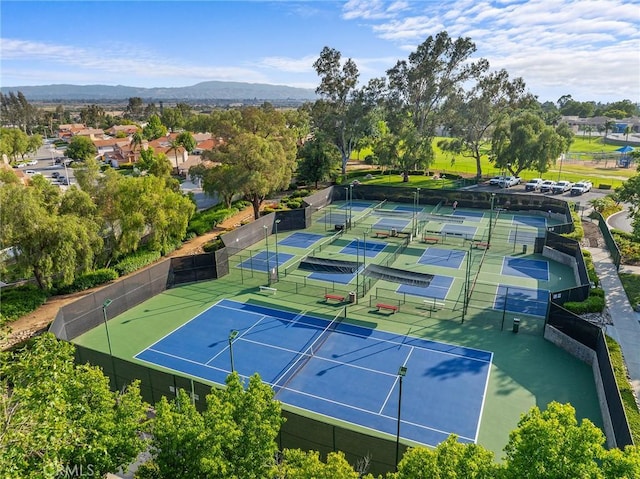 7476 Sequoia Ln, Highland, CA 92346 - view of tennis court featuring a mountain view