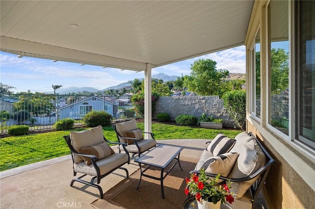 7476 Sequoia Ln, Highland, CA 92346 - view of patio / terrace featuring a mountain view