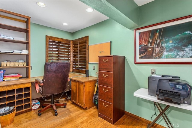 639 Valley View Dr, Redlands, CA 92373 - office space featuring light wood-style floors and recessed lighting