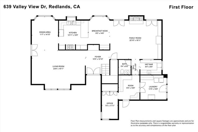 639 Valley View Dr, Redlands, CA 92373 - room layout