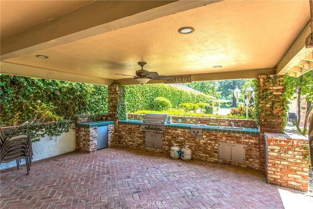 639 Valley View Dr, Redlands, CA 92373 - view of patio with ceiling fan