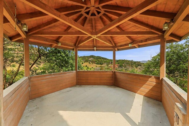 1320 Sleeping Indian Rd, Oceanside, CA 92057 - view of patio featuring a gazebo and a mountain view