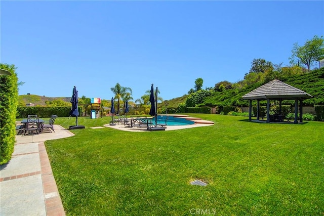 29302 Laro Dr, Agoura Hills, CA 91301 - view of grassy yard featuring a gazebo and a patio