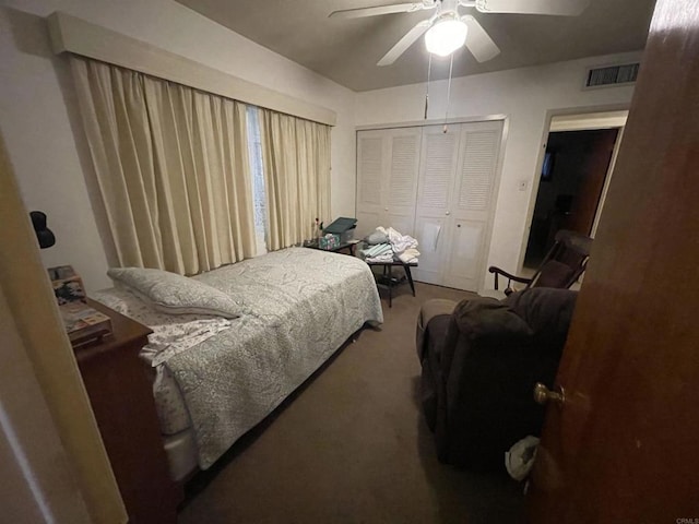 722 N Preston Dr E, Calexico, CA 92231 - carpeted bedroom featuring a closet and a ceiling fan