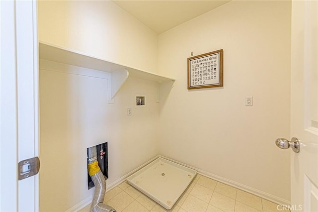 15405 Ashley Ct, Whittier, CA 90603 - washroom featuring baseboards, light tile patterned flooring, and hookup for a washing machine