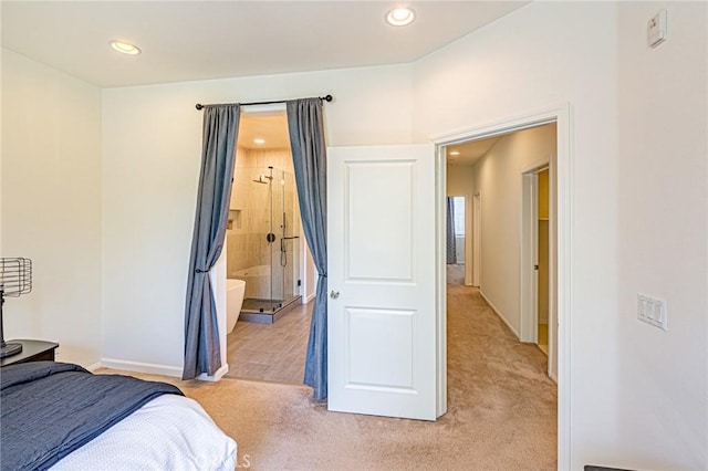 15405 Ashley Ct, Whittier, CA 90603 - bedroom with light carpet, baseboards, and recessed lighting