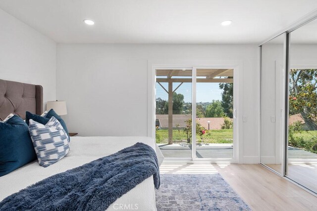 28116 Calle Casal, Mission Viejo, CA 92692 - bedroom with access to outside, wood finished floors, and recessed lighting