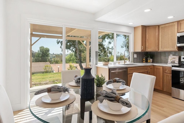 28116 Calle Casal, Mission Viejo, CA 92692 - kitchen featuring stainless steel appliances, a sink, healthy amount of natural light, light countertops, and recessed lighting
