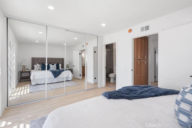 28116 Calle Casal, Mission Viejo, CA 92692 - bedroom with light wood-style flooring, recessed lighting, a closet, and ensuite bath