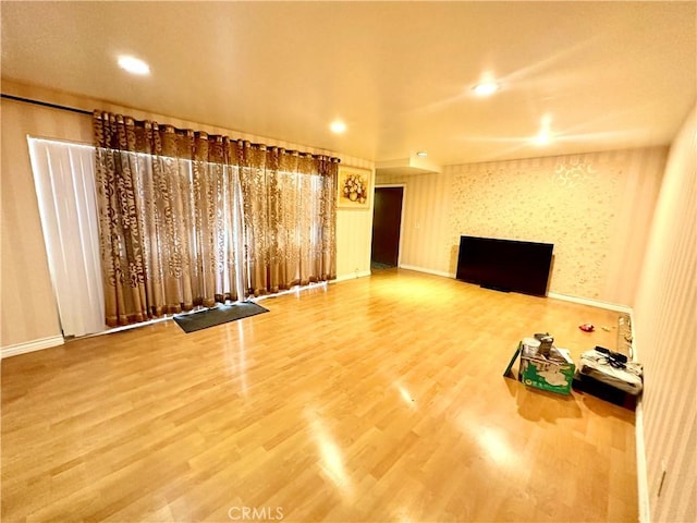 605 N Louise St Unit 106, Glendale, CA 91206 - unfurnished living room with a fireplace, wood finished floors, and recessed lighting