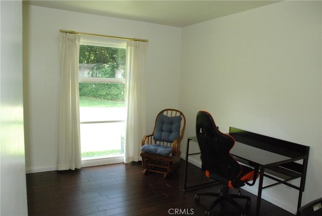 360 Campbell Ave, Redlands, CA 92373 - home office with dark wood-type flooring and baseboards