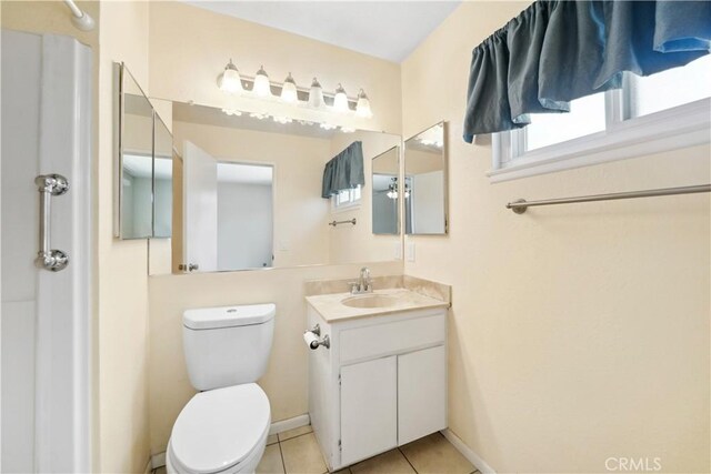 663 Redwood Ave, Upland, CA 91786 - bathroom featuring toilet, vanity, tile patterned floors, and baseboards