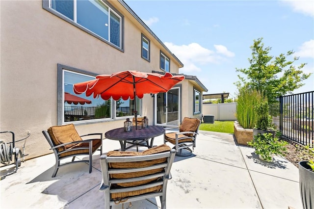 18106 Meridian Ln, Saugus, CA 91350 - fenced backyard with a patio and central AC unit