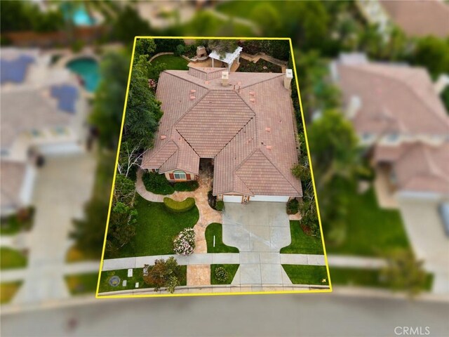 5675 W Overlook Dr, Rancho Cucamonga, CA 91739 - view of subject property with property boundaries highlighted