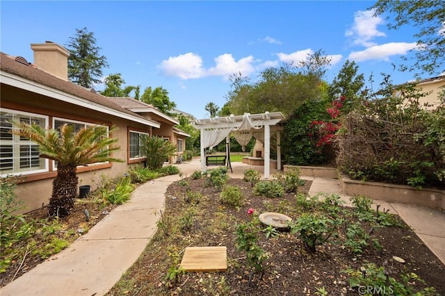 5675 W Overlook Dr, Rancho Cucamonga, CA 91739 - view of yard with a pergola and a patio area