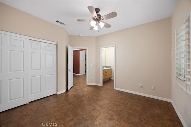5675 W Overlook Dr, Rancho Cucamonga, CA 91739 - unfurnished bedroom featuring baseboards, a closet, and a ceiling fan