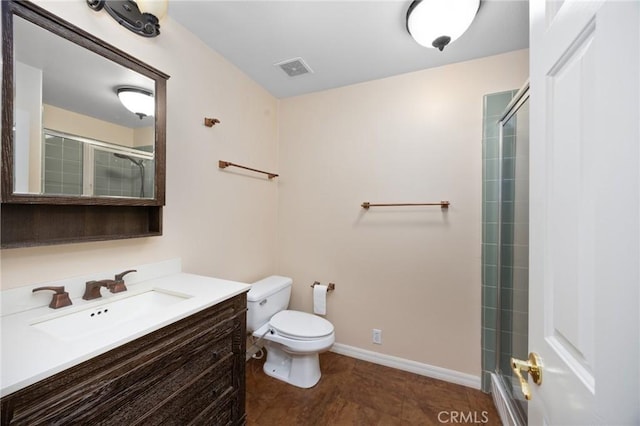 5675 W Overlook Dr, Rancho Cucamonga, CA 91739 - bathroom with toilet, vanity, a tile shower, and baseboards